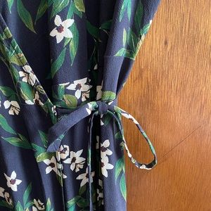 Navy blue floral Marine Layer wrap-dress